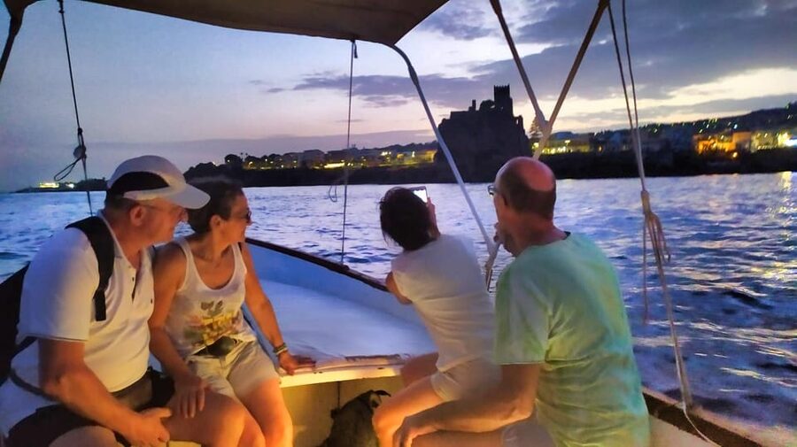 Aci Trezza boat tour sunset and dinner sicilian family home - Ulysses’ Caves in Ognina, with a swim guided on site