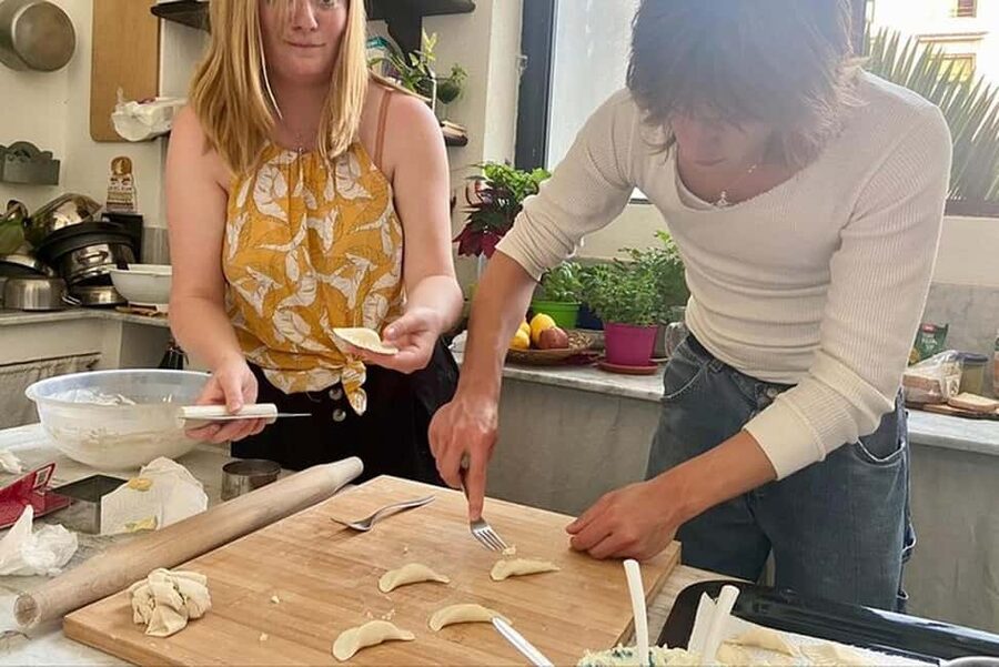 Catania: Pistachio Ravioli, Pasta Home Cooking Class w/ Wine - Making Pasta Dough from Scratch in an Apartment Kitchen