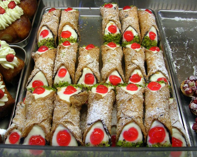 Catania: Street Food Walking Tour - The street food lineup in Catania: arancino, granita, seltz, cannolo