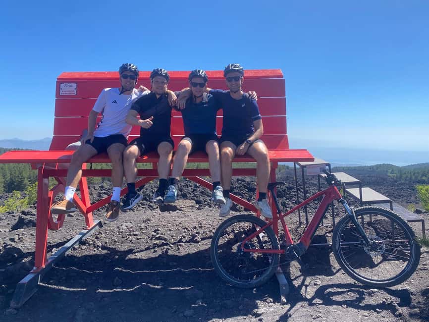 E-mtb tour through lava flows and down to Alcantara gorges - The day plan: van up, photo stops, then real riding