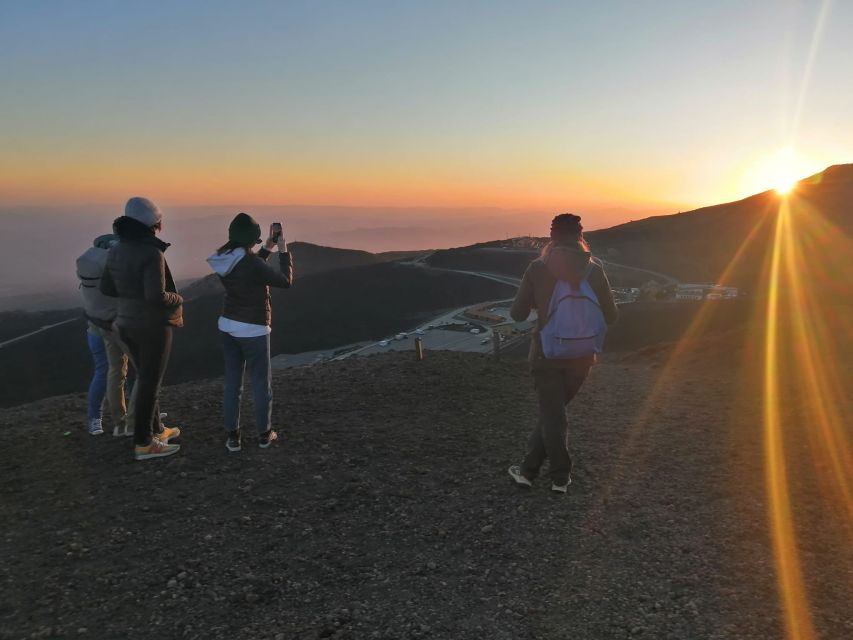 Etna excursions at sunset ancient craters and lava flows - Stop 1: Ancient side craters, older Etna scars you can actually walk near