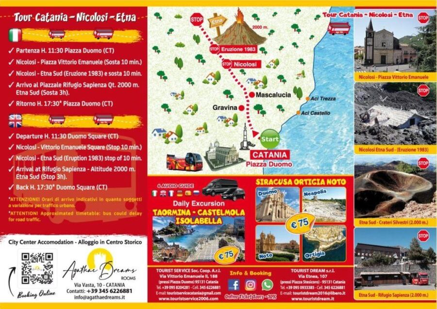 Etna Tour by Panoramic Bus - The big ticket: 3 hours at 2000m (walk, self-guided, and just look)