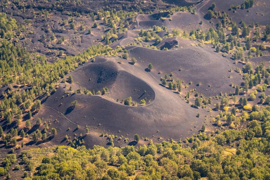 Fiumefreddo: Group Flight Helicopter Tour over Etna - Northern slopes: Piedimonte Etneo, Linguaglossa, conifers, and old lava