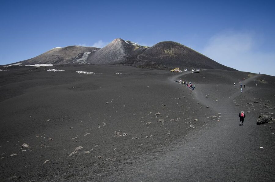 From Taormina: Mount Etna upper craters and Alcantara Gorges - Rifugio Sapienza at 1,900 meters: altitude changes the day