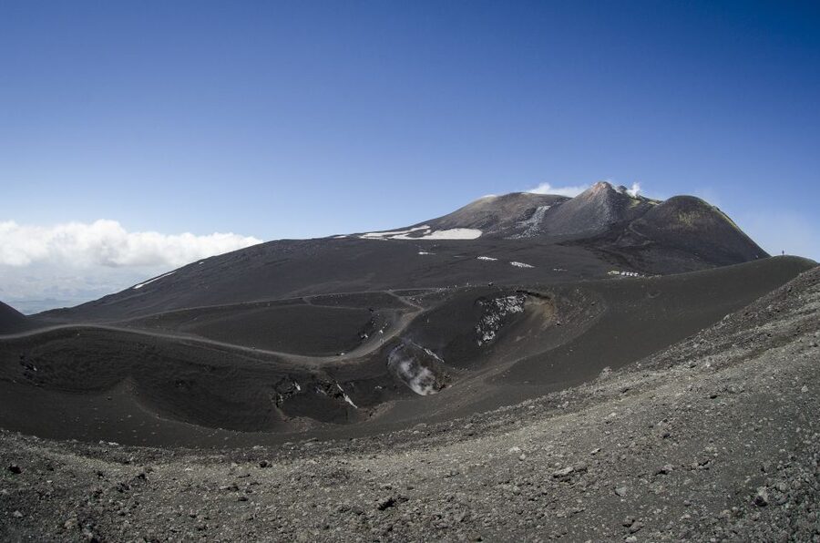 From Taormina: Mount Etna upper craters and Alcantara Gorges - What you see at the Etna crater area