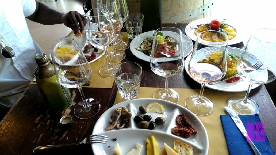 From Taormina: Private 3 Etna Wineries with Food & Wine - Stop 3: the final three wines, plus cheeses, olives, meat, and olive oil