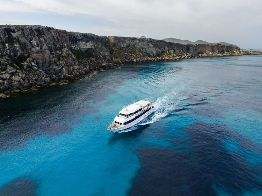 From Trapani: Favignana and Levanzo Motorboat Cruise - Cala Rossa and Cala Azzurra: the swim stop with color you can see