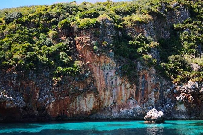 Full Day Private Boat Tour San Vito Lo Capo - Castellammare - Zingaro Nature Reserve at Cala del Leone: clear water with a protected-coast feel