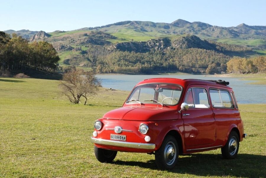 Giardini Naxos or Taormina: Godfather Tour in a Vintage Car - The vintage car drive under Taormina