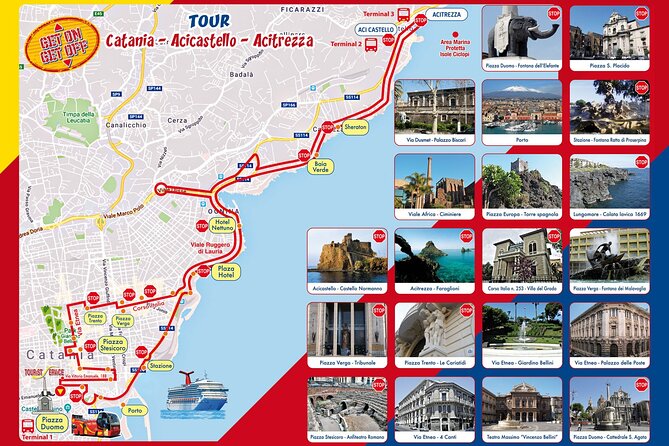 Hop on hop off Catania-Acicastello-Acitrezza panoramic bus - English audio: the part you should test right away