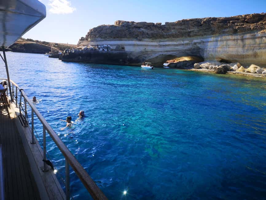 Lampedusa: Yacht excursion, swimming stops and typical lunch - Mare Morto, Cala Creta, Grottacce, and the Bue Marino area