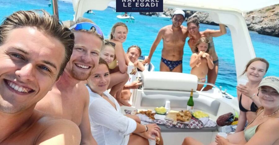 Marsala: Favignana dinghy tour with wine tasting - Cove hopping in Favignana: Cala Rossa, Cala Azzurra, and Bue Marino
