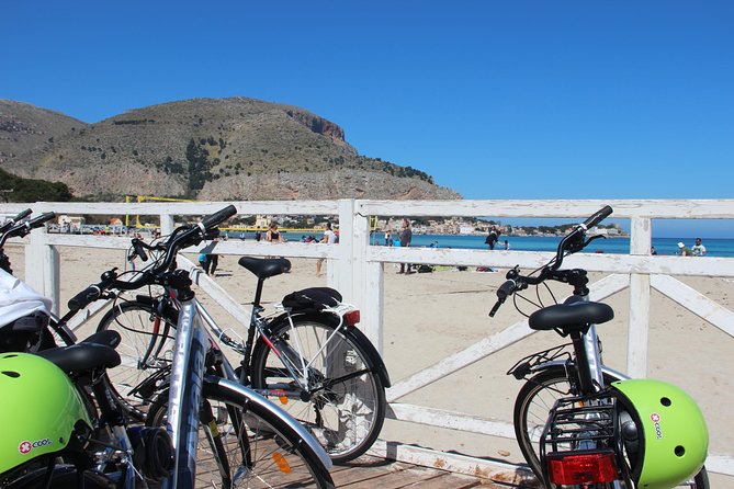 Mondello & The Royal Park of Favorita - Sicicla start point, bikes, helmets, and the headsets that keep you with the group