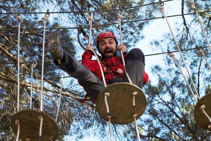Monti Rossi Adventure Park Entry Ticket Full - The tree courses: seven routes, one rhythm, lots of variety