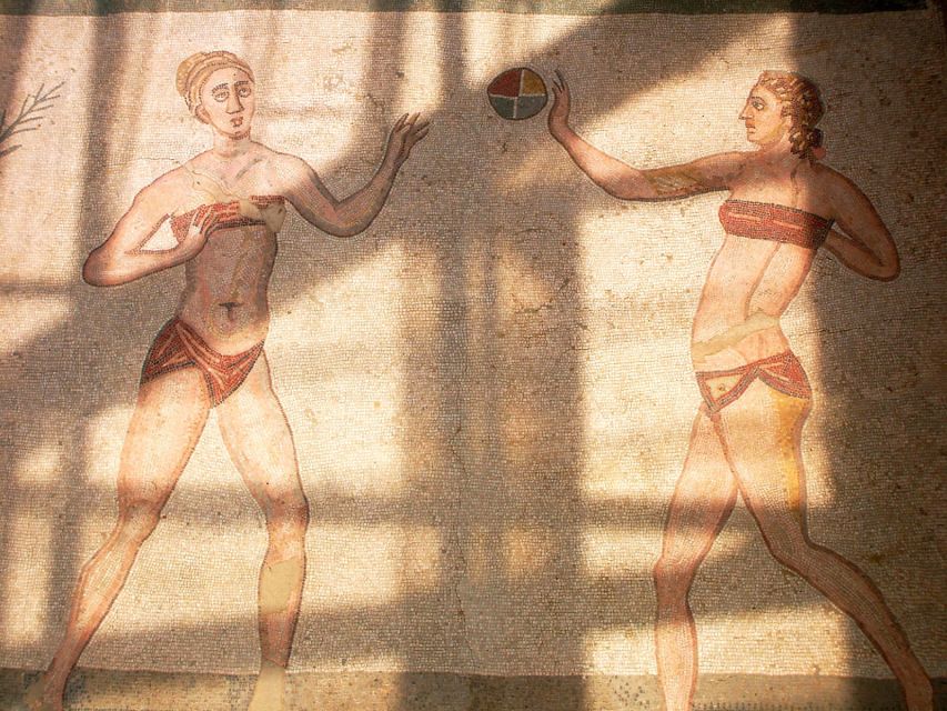 Piazza Armerina: Roman Villa del Casale Mosaics Tour - The Great Hunt mosaic and the bikini sports scene