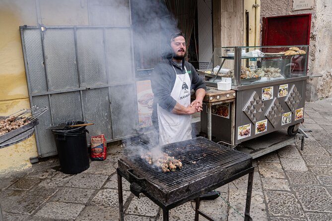 Savoring Palermo: In The Markets and Beyond - Vucciria at Ballarò time: minerally Etna white wine and octopus