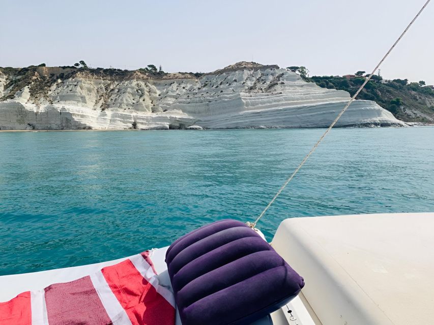 Scala dei Turchi: Catamaran Tour & Aperitif - Cruising Capo Rossello, with Madonnina beach along the way