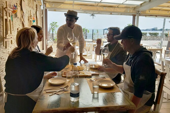 Seaview Cooking Class & Taormina local flavors with Chef Mimmo - Wine tasting, cheese and salami, and the Sicilian lunch rhythm