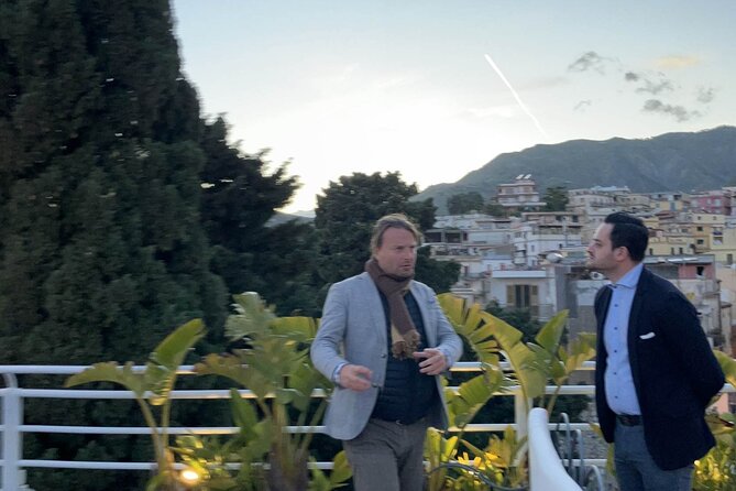 Taormina premium food & wine tour at rooftops and upscale bars - Stop 1: Porta Messina, your first pour with a viewpoint mindset