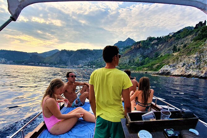 Taormina Sunset Aperitif on-Board - Isola Bella: the postcard bay where snorkeling actually works